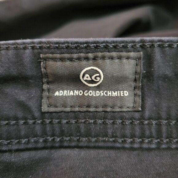 Adriano Goldschmeid AG Graduate Pants Mens 38x32 Tailored Leg Black Chino Sateen - Picture 14 of 15